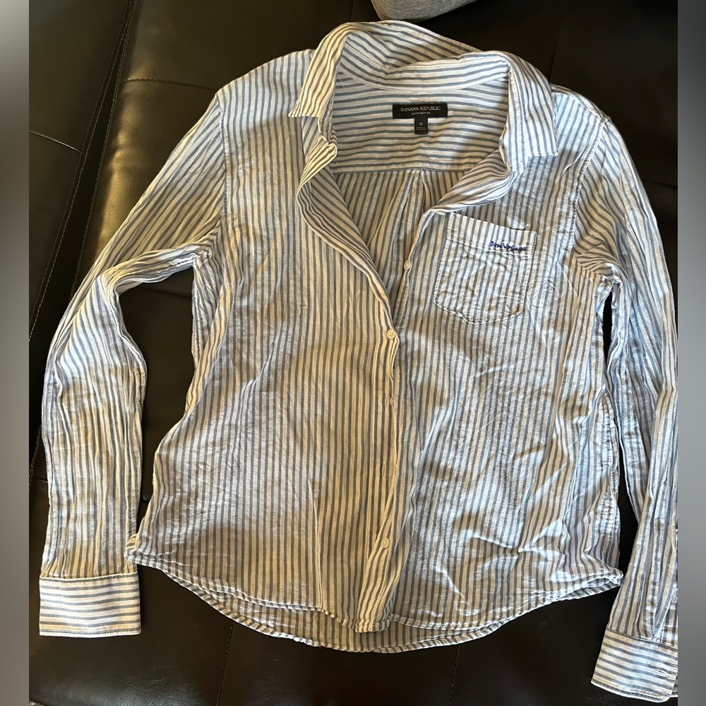 jcrew striped button down size small